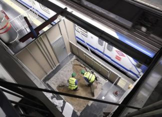 Boadilla del Monte obra de ascensor en la estacion de Metrod de Principe Pio