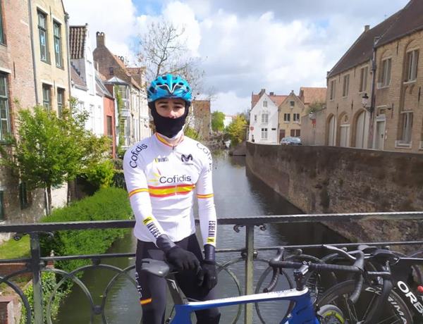 jaime andres mariño, de Boadilla del Monte, integrante de seleccion española ciclismo adaptado en copa del mundo de Belgica 2021