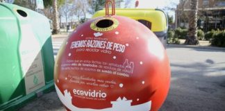 Contenedor de reciclaje de vidrio Navidad 2021