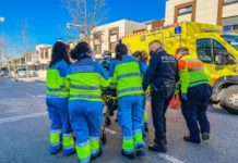 Accidente laboral de un jardinero en Boadilla del Monte foto emergencias 112 15 febrero 2022