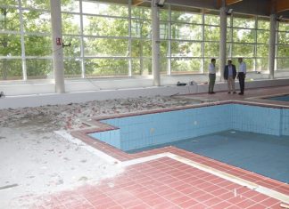 Obras de reforma de la piscina cubierta municipal de Boadilla del Monte