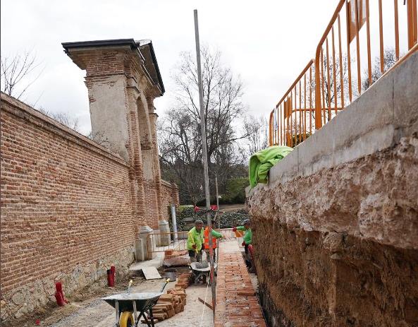 obras de rampa de acceso a huertas Palacio Boadilla del Monte