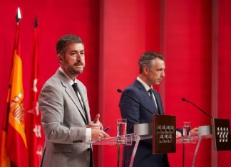 Rueda de prensa de consejeros comunidad de madrid miguel angel garcia y carlos novillo septiembre 2023