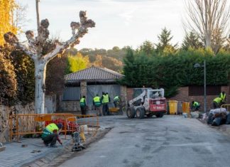 Obras en urbanizacion de Boadilla del Monte noviembre 2023