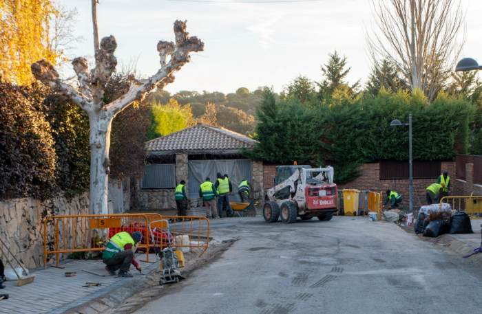 Obras en urbanizacion de Boadilla del Monte noviembre 2023