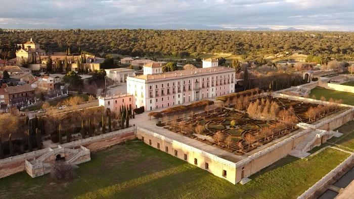 Panoramica aerea Palacio Infante Don Luis de Boadilla del Monte enero 2024