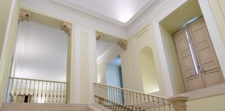 Escalera principal del Palacio del Infante D. Luis en Boadilla del Monte tras la restauracion febrero 2024