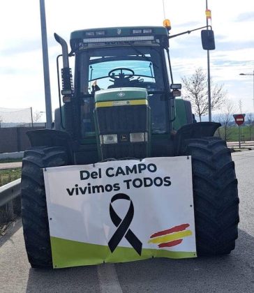 Tractor de Luis Gonz&aacute;lez en las manifestaciones de los agricultores