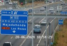 Acceso a la M-50 en la autovia A6 Comunidad de Madrid