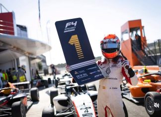 Juan Cota tras ganar en Valencia en el Campeonato de España de Fórmula 4