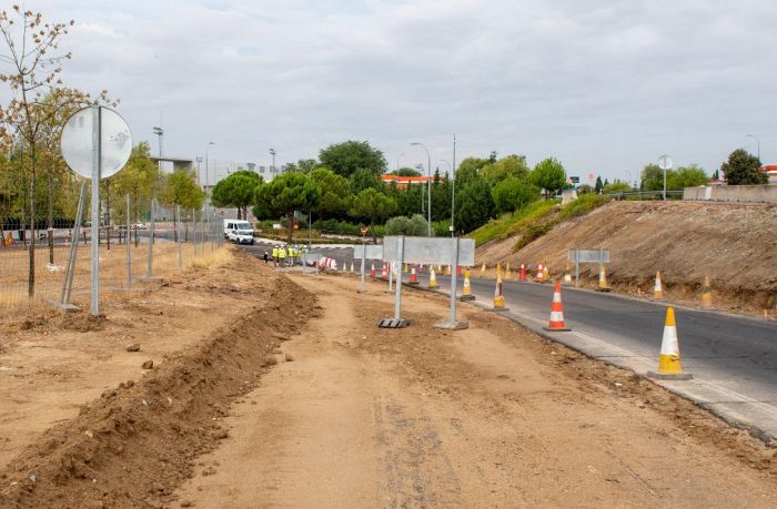 Obras de carril de incorporación a la M-50 desde la carretera M-513 en Boadilla del Monte