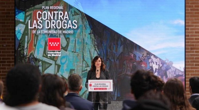 Isabel Díaz Ayuso en la presentación del I Plan Regional contra las Drogas noviembre 2024