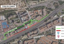 Mapa afección obras para desvío carriles en autovía A-5 en Madrid por Paseo Verde del Suroeste 18 noviembre 2024