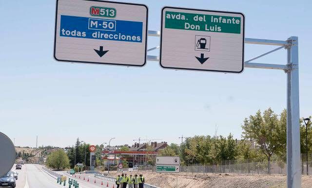 M-513 en Boadilla del Monte carril incorporación M-50 julio 2017