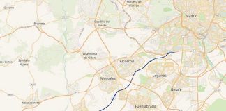 mapa general del recorrido de la autopista Radial 5 en la Comunidad de Madrid