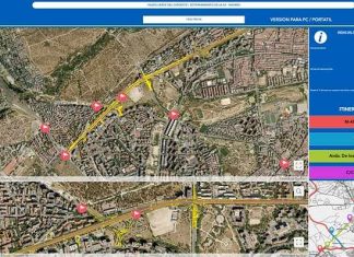 pantallazo aplicacion web Ayuntamiento de Madrid sobre obras soterramiento autovía A-5