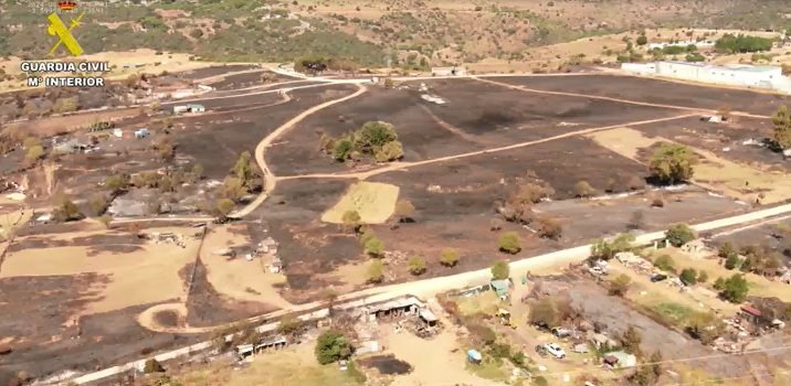 Panoramica incendio en El Molar y Pedrezuela Comunidad de Madrid agosto 2025