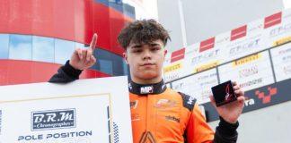 Juan Cota tras lograr la pole en la clasificación de la prueba de Navarra en la F4 España