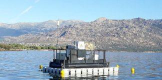 perfiladora flotante en embalse de la Comunidad de Madrid