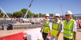 Borja Carabante visitando la zona de obras