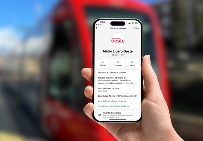 Metro Ligero Oeste activa un canal de atención al cliente a través de WhatsApp
