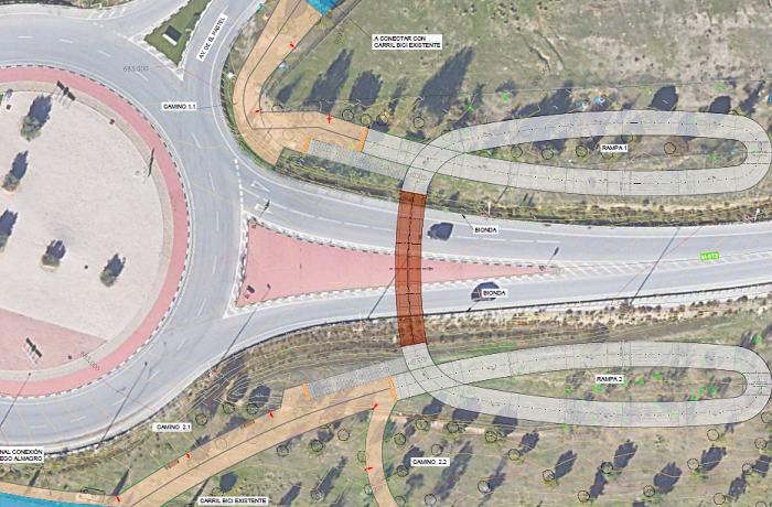 El Ayto. de Boadilla del Monte inicia licitación de una pasarela entre El Pastel y Valenoso Plano de la pasarela que conectará El Pastel con Valenoso en Boadilla del Monte
