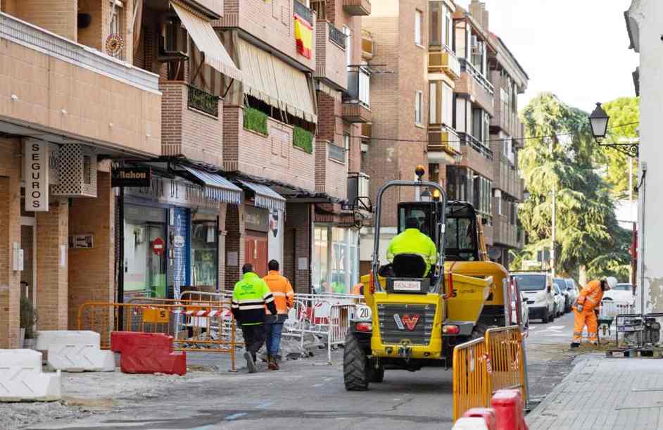 Obras de remodelación casco historico Boadilla del Monte febrero 2026