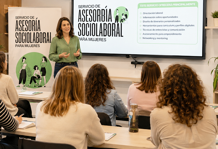 Boadilla del Monte ofrece asesoría para mejorar la empleabilidad de las mujeres Formacion para el empleo de mujeres en Boadilla del Monte recreacion con IA