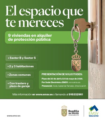 transporte público Comunidad de Madrid Viviendas en alquiler publico del Ayuntamiento de Boadilla del Monte abril 2026