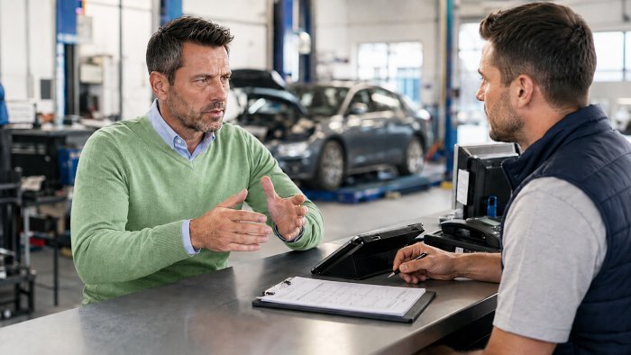Conductores Taller de coches con cliente